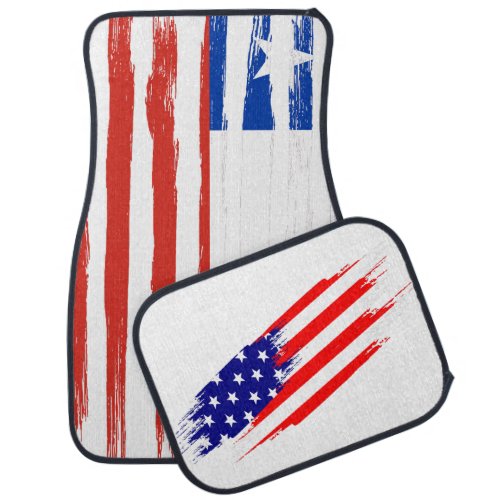 Best Solid Color USA Flag Car Floor Mat