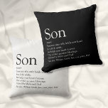 Best Son Ever Definition Black and White Fun Throw Pillow<br><div class="desc">Personalise for your special son or hijo to create a unique gift. A perfect way to show him how amazing he is every day. Designed by Thisisnotme©</div>
