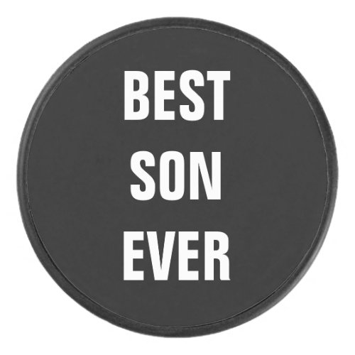 Best Son Ever Fathers Day Birthday Gift Custom Hockey Puck