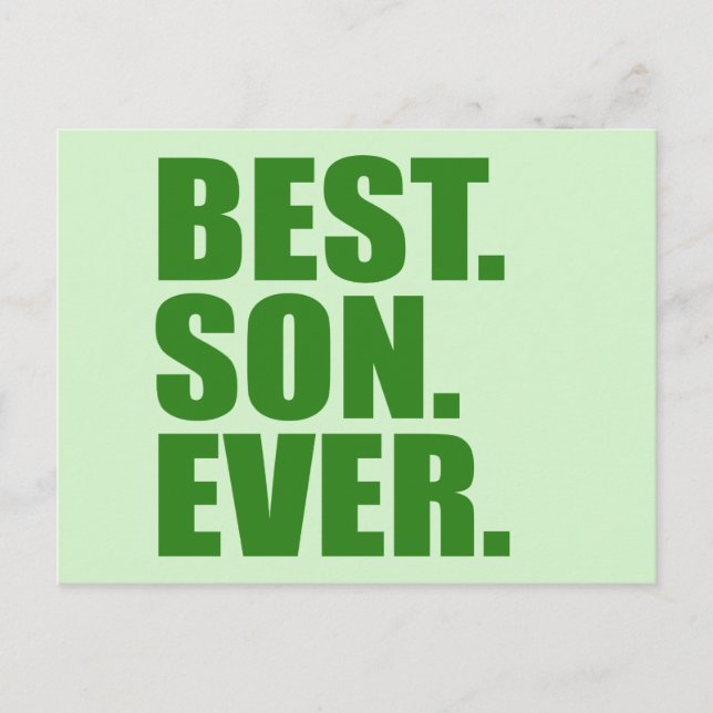 Best. Son. Ever. (green) Postcard (Front)