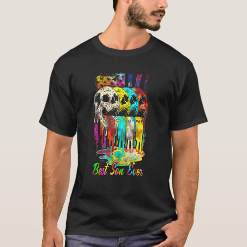 Best Son Ever Skull Tie Dye Hippie Mothers Day Us T_Shirt