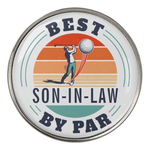 Best Son in Law By Par Retro Custom Birthday Golf Ball Marker
