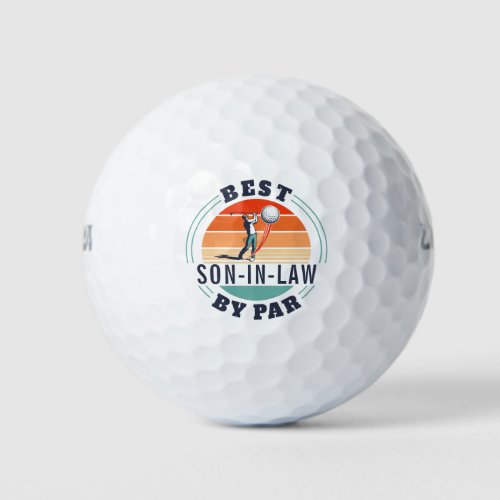 Best Son in Law By Par Retro Custom Fathers Day Golf Balls