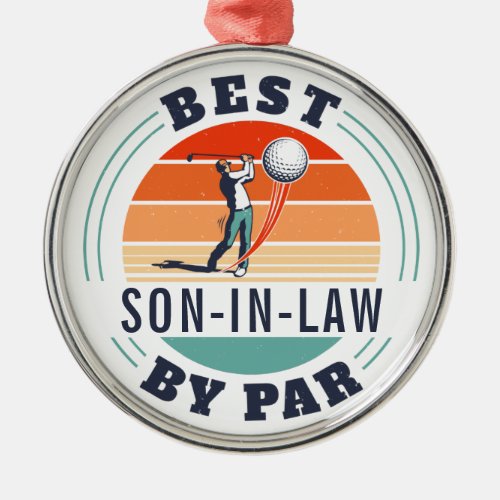 Best Son in Law By Par Retro Custom Golf Metal Ornament