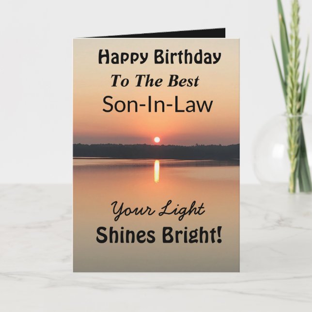 Best Son-In-Law Light Shines Bright Birthday Card (Front)