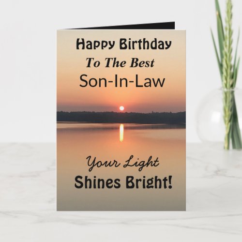 Best Son_In_Law Light Shines Bright Birthday Card
