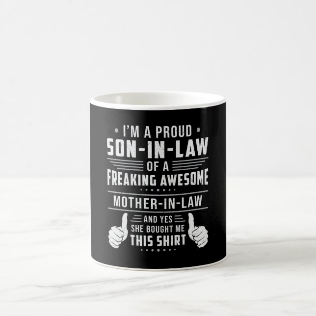 Best Son In Law Son Freaking Proud Gift Idea Coffee Mug (Center)