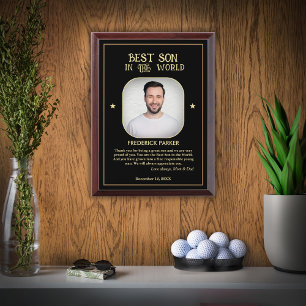 Best Son In The World Photo Custom Award Plaque