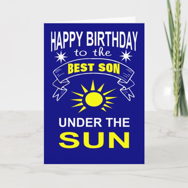 best son under the sun birthday card (Front)