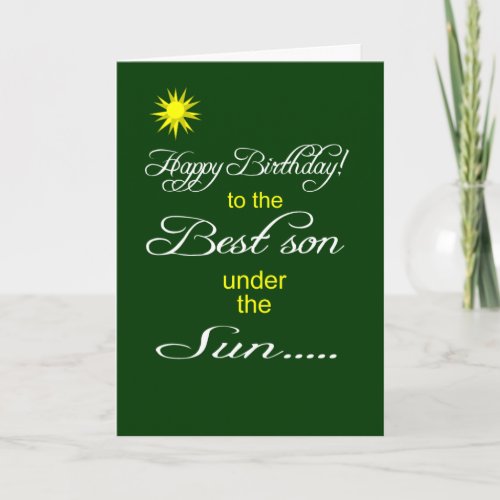 Best son under the sun happy birthday wish