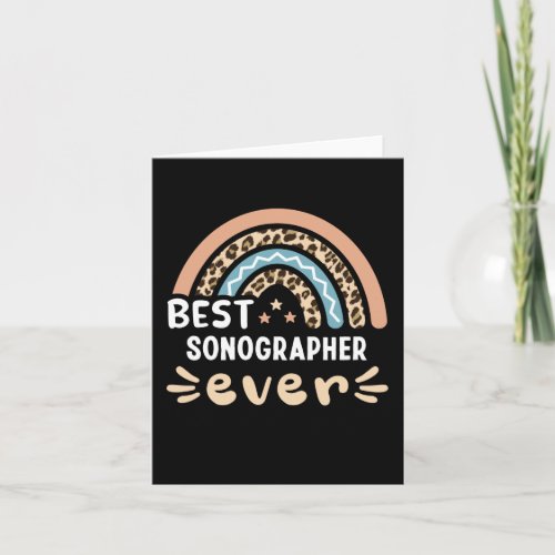 Best Sonographer ever Leopard Rainbow Gift Mom Card
