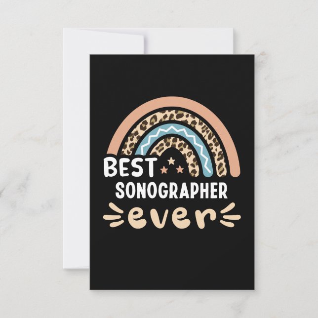 Best Sonographer ever Leopard Rainbow Gift Mom Card (Front)