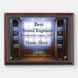 Best Sound Engineer Award Plaque