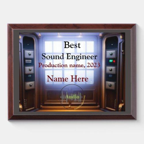 Best Sound Engineer Award Plaque