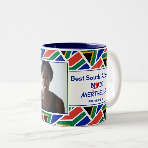 BEST SOUTH AFRICAN MOM Personalized Photo Two_Tone Coffee Mug