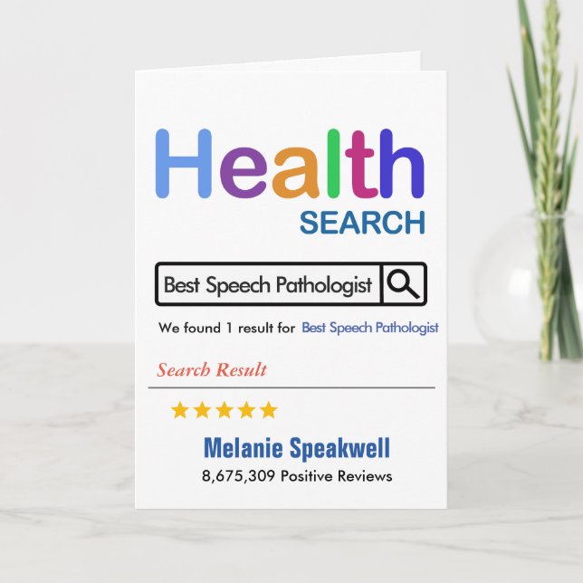 Best Speech Pathologist Funny Gift  Letterpress Thank You Card (Front)