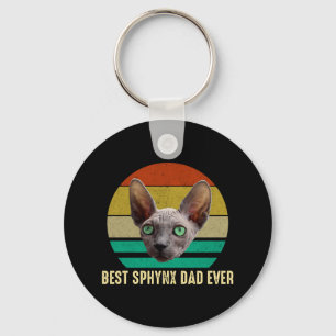 Best Sphynx Dad Ever Cute Funny Hairless Cat Lover Keychain