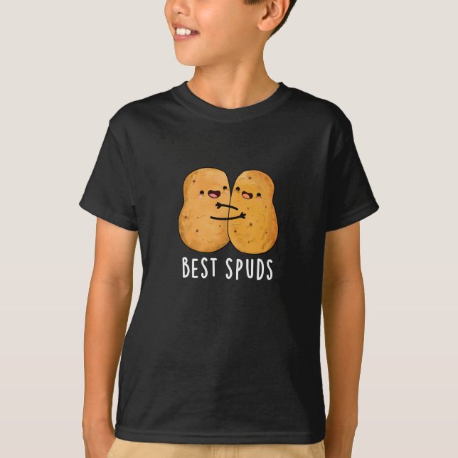 Best Spuds Funny Best Buddies Potato Pun Dark BG T-Shirt (Front)