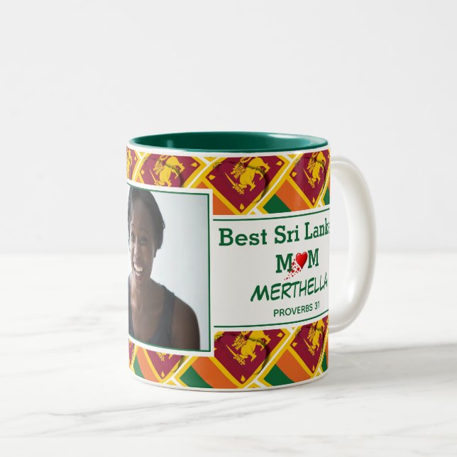 BEST SRI LANKAN MOM Personalized Photo Two-Tone Coffee Mug (Front Right)