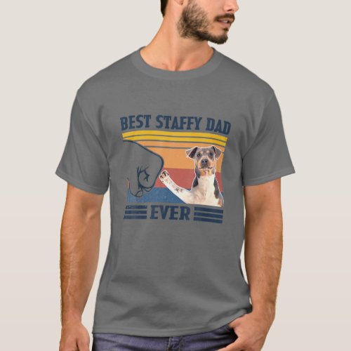 Best Staffy Dad Ever Fathers Day Christmas T_Shirt