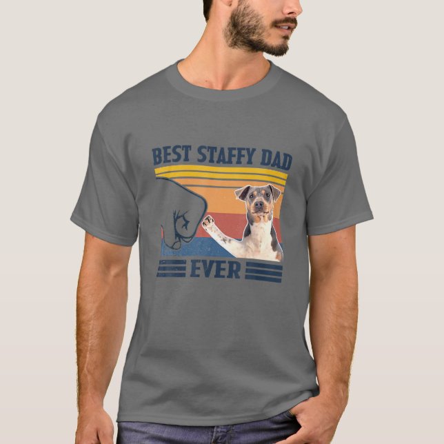 Best Staffy Dad Ever Father's Day Christmas T-Shirt (Front)