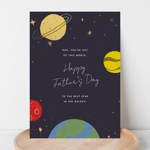 Best Star in the Galaxy Fathers Day Holiday Card