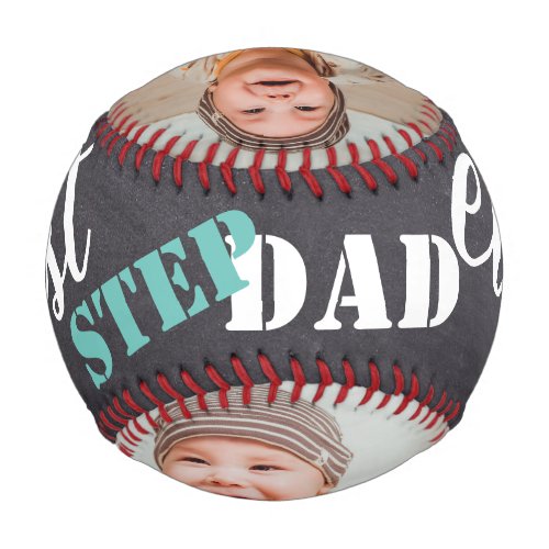 Best Step Dad Ever 3 Photo Collage Chalkboard Baseball