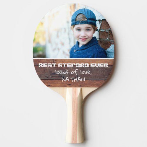 Best Step Dad Ever Fathers Day 2022 Wood Photo Ping Pong Paddle