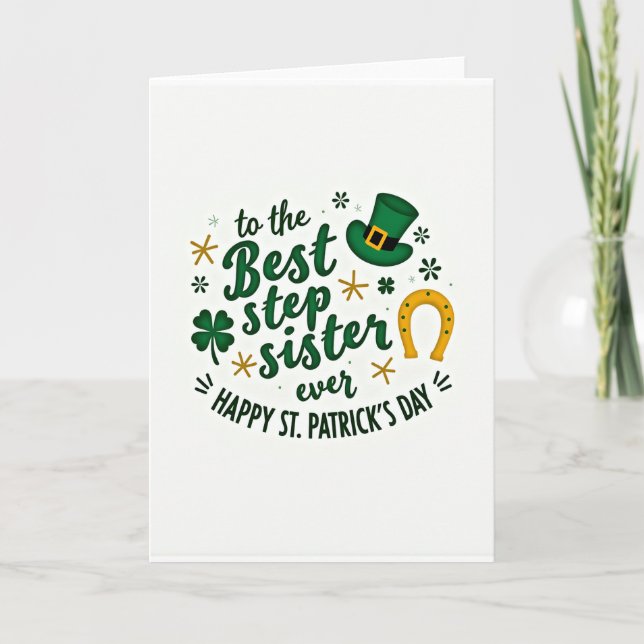 Best Step Sister St Patricks Day Card (Front)