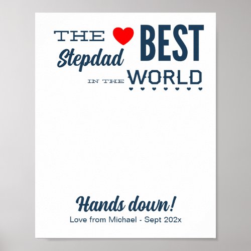 Best Stepdad DIY Handprint Template Poster