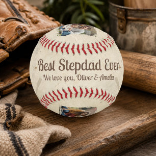 Best Stepdad Ever 2 Photo Keepsake Gift Baseball