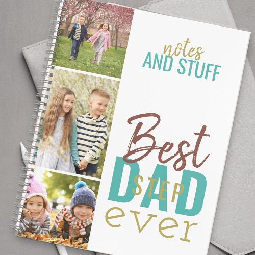 Best Stepdad Ever Custom 3 Photo Strip Notebook