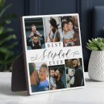 Best Stepdad Ever Personalized Photo Collage Gift Plaque<br><div class="desc">Send a beautiful personalized Father's Day gift to your stepdad that he'll cherish forever. Special personalized Father's Day family photo collage to display your special family photos and memories. Our design features a simple 6-photo collage grid design with "Best Stepdad Ever" designed in a beautiful handwritten black script style &...</div>