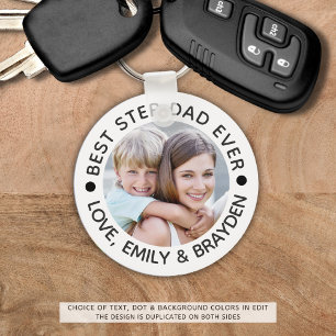 BEST STEPDAD EVER Photo Personalized Keychain