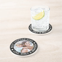 BEST STEPDAD EVER Photo Personalized Your Color Coaster