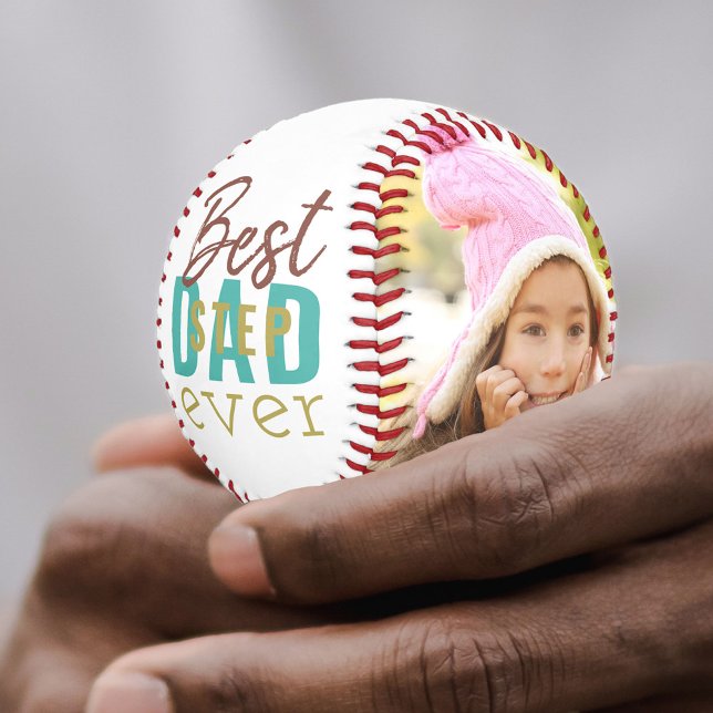 Best Stepdad Ever Typography 2 Photo Custom Baseball (Creator Uploaded)