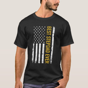 Best Stepdad Ever US American Vintage Flag T-Shirt