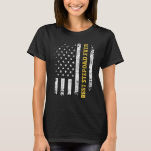 Best Stepdad Ever USA American Flag Stepfather Bo T-Shirt
