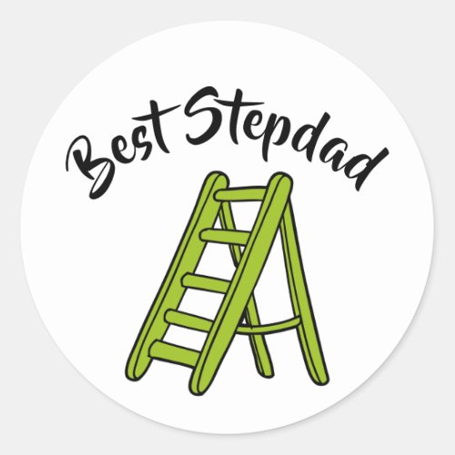 Best Stepdad funny pun cartoon Fathers Day Classic Round Sticker