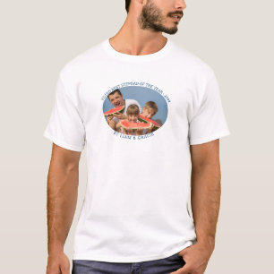 Best Stepdad of the Year Kids Names Oval Photo T-Shirt