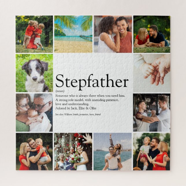 Best Stepfather, Stepdad Definition 12 Photo Jigsaw Puzzle (Vertical)