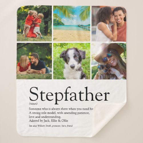 Best Stepfather Stepdad Definition 6 Photo Fun Sherpa Blanket