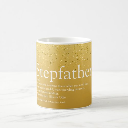 Best Stepfather Stepdad Definition Gold Glitter Coffee Mug
