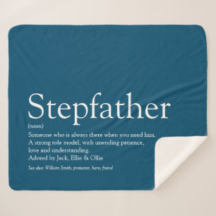 Best Stepfather Stepdad Ever Definition Fun Blue Sherpa Blanket