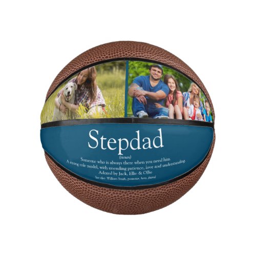 Best Stepfather Stepdad Ever Definition Photo Blue Mini Basketball