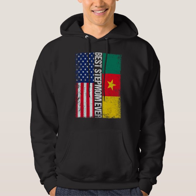 Best Stepmom Ever  Mother's Day Cameroon Us Flag Hoodie (Front)