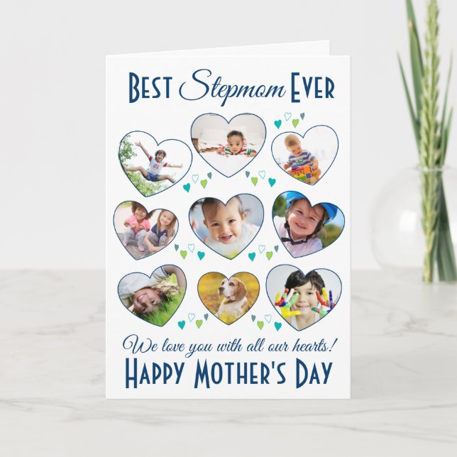 Best Stepmom Ever Mother's Day Heart Photo Card (Front)