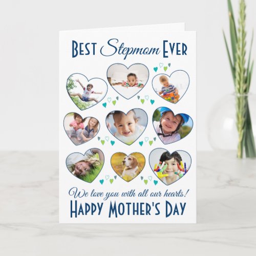 Best Stepmom Ever Mothers Day Heart Photo Card