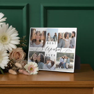 Best Stepmom Ever Script Photo Collage Keepsake Plaque