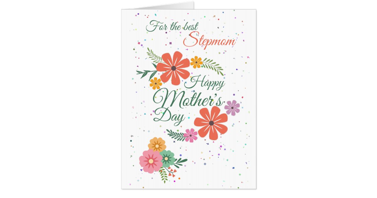 Best Stepmom Mother's Day Flower Jumbo Card Zazzle